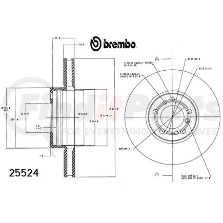 Brembo 25524 BRAKE DISC