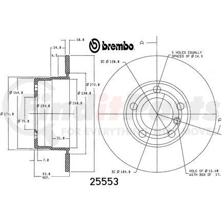 Brembo 25553 BRAKE DISC
