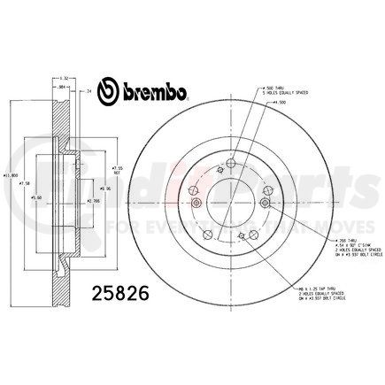 Brembo 25826 Disc Brake Rotor for HONDA