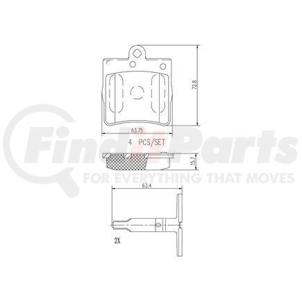 Brembo P50025N Disc Brake Pad for MERCEDES BENZ