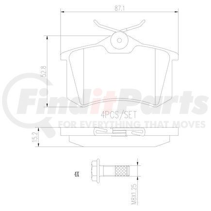 Brembo P85017N Disc Brake Pad for VOLKSWAGEN WATER