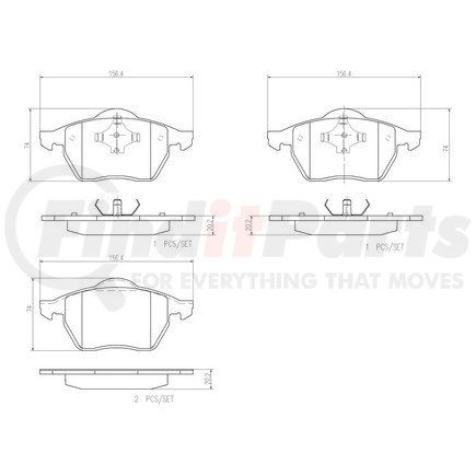 Brembo P85036N Disc Brake Pad for VOLKSWAGEN WATER