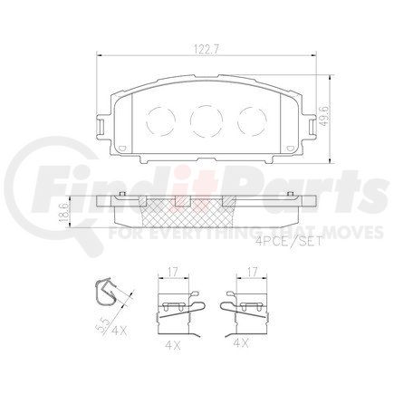 Brembo P83086N Disc Brake Pad for TOYOTA