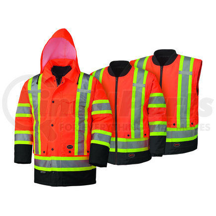 Pioneer Safety V1120151U-S Hi-Vis Waterproof 7in1 Parka