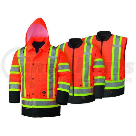 Pioneer Safety V1120151U-XL Hi-Vis Waterproof 7in1 Parka