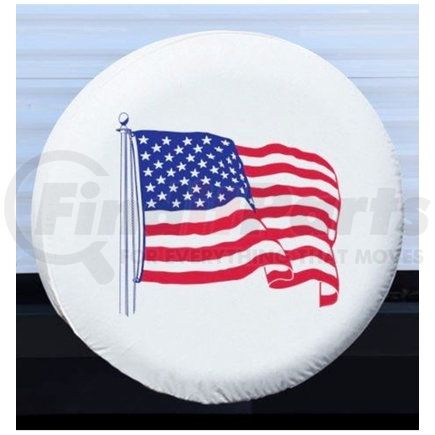 Adco Products AD1787 Adco 27in White w/US Flag Vinyl Spare Tire Cover