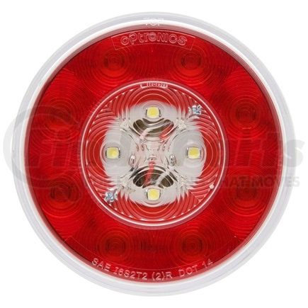 Redneck Trailer STL201RB Optronics Red 4in Round LED S/T/T Light w/Built-in Back-up