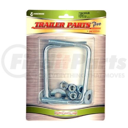 Trailer Parts Pro 7164183UB Redline 7/16 x 4 1/8 x 3 Square Zinc U-bolts w/Nuts & Washers