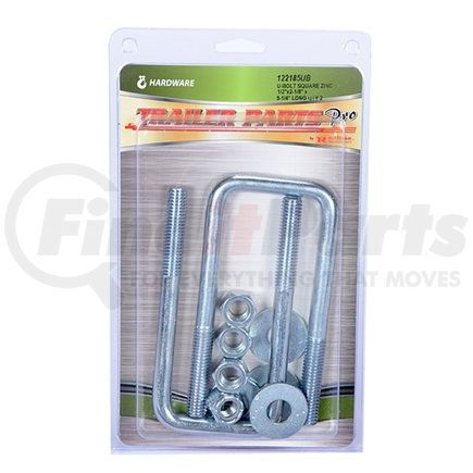 Trailer Parts Pro 122185UB Redline 1/2 x 2 1/8 x 5 1/4 Square Zinc U-bolts w/Nuts & Washers