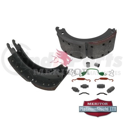 Meritor XK15024720QP Remanufactured Drum Brake Shoe Kit - Lined, with Hardware