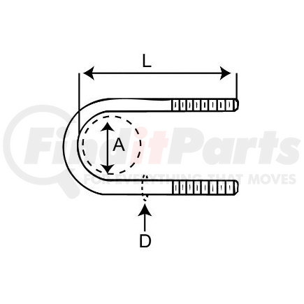 Redneck Trailer APUBR-1 1/2 x 2 3/8 x 5 1/2 U-bolt Kit