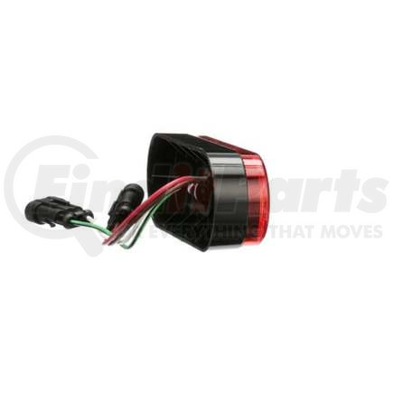 Truck-Lite 60556R 60 Series LED, Red/Clear, Oval, 8 Diode, Stop/Turn/Tail & Back - Up, Grommet Mount, Hardwired, Fit 'N Forget S.S., 12V