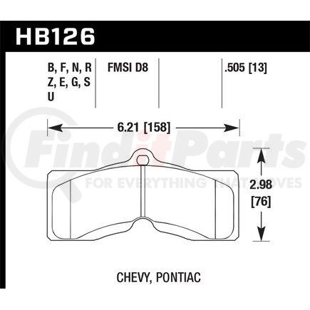 Hawk Friction HB126F505 BRAKE PADS CHEV PONTIAC