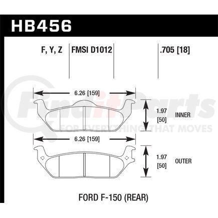 Hawk Friction HB456Y705 BRAKE PADS