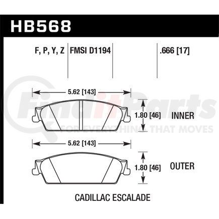 Hawk Friction HB568P666 BRAKE PADS SUPERDUTY