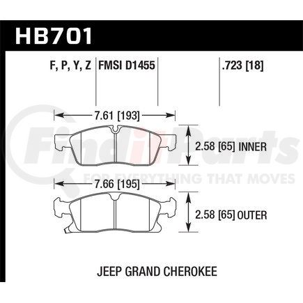 Hawk Friction HB701P723 SUPERDUTY BRAKE PADS
