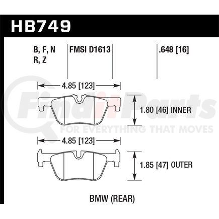 Hawk Friction HB749B648 BMW F30 320I(REAR)