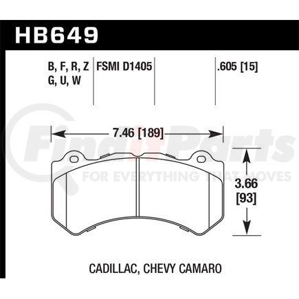 Hawk Friction HB649Z605 ST BRK PADS PERF CERAMIC