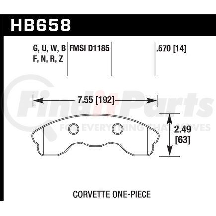 Hawk Friction HB658Z570 PERF GS 10-11 Z06 05-08