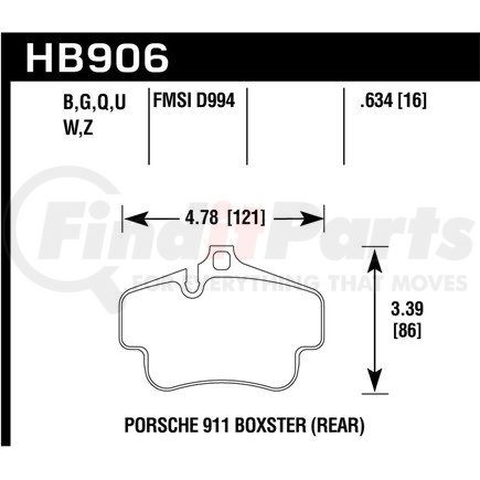 Hawk Friction HB906B634 HPS 5.0 BRAKE PADS