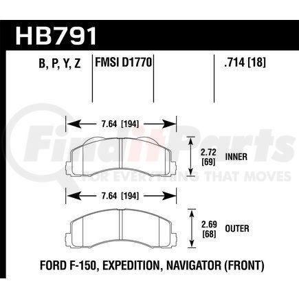 Hawk Friction HB791Y714 LTS BRAKE PADS