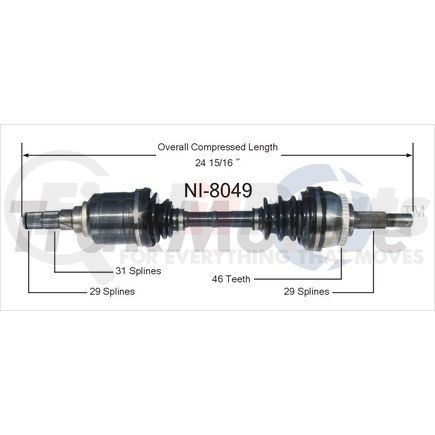 Surtrak Axle NI-8049 SURTRAK AXLE NI-8049 Axle