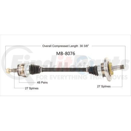 Surtrak Axle MB-8076 