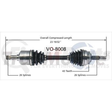 Surtrak Axle VO-8008 SURTRAK AXLE VO-8008 Axle