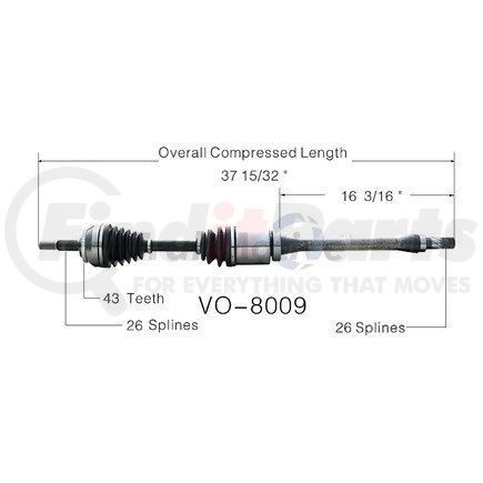 Surtrak Axle VO-8009 SURTRAK AXLE VO-8009 Axle