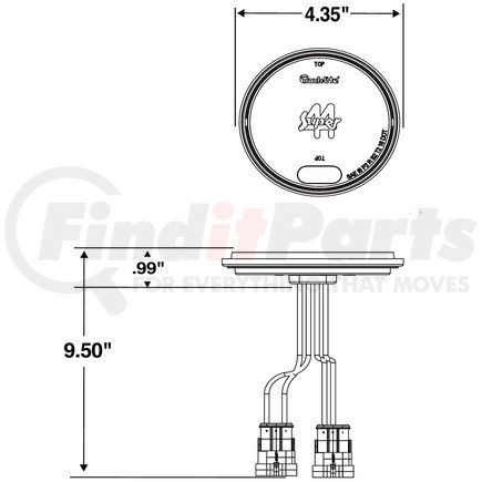 Truck-Lite 44556R Super 44, LED, Red/Clear, Round 8 Diode, Stop/Turn/Tail & Back - Up, Grommet Mount, Fit 'N Forget S.S., 12V