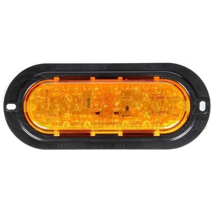 Truck-Lite 60276Y 60 Series, LED, Yellow Oval, 26 Diode, Auxiliary Turn Signal, Black Flange Mount, Fit 'N Forget S.S., 12V