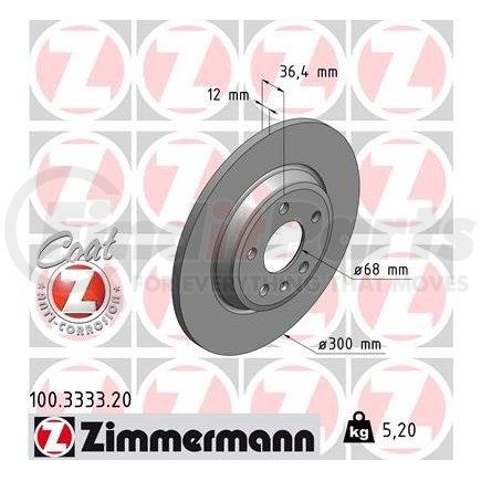 Zimmermann 100333320 Disc Brake Rotor