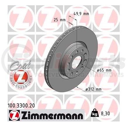 Zimmermann 100330020 Disc Brake Rotor