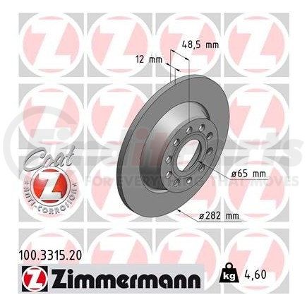 Zimmermann 100331520 Disc Brake Rotor