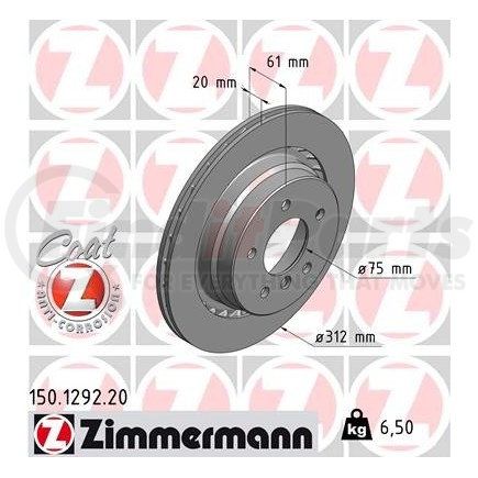 Zimmermann 150129220 Disc Brake Rotor