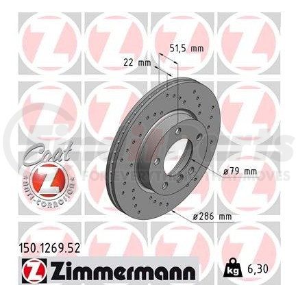 Zimmermann 150126952 Disc Brake Rotor