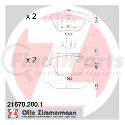 Zimmermann 216702001 Disc Brake Pad