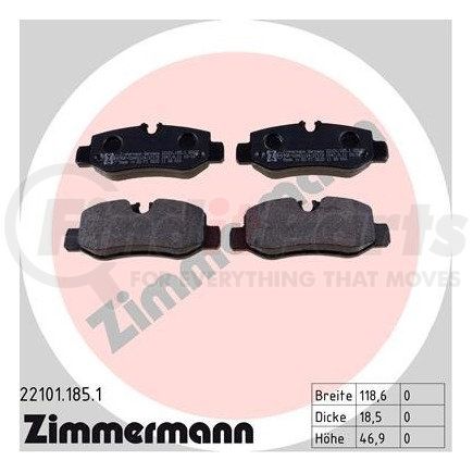 Zimmermann 221011851 Disc Brake Pad