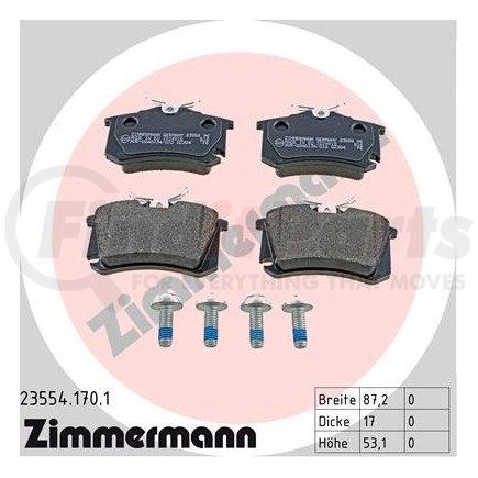 Zimmermann 23554 170 1 Disc Brake Pad for VOLKSWAGEN WATER