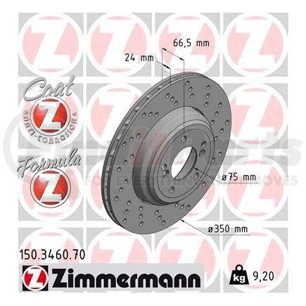 Zimmermann 150 3460 70 Disc Brake Rotor for BMW