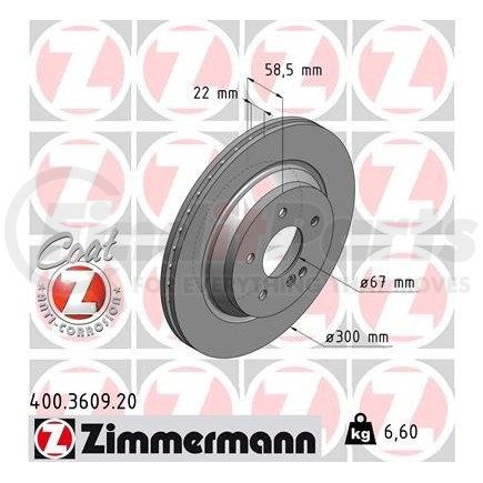 Zimmermann 400.3609.20 Disc Brake Rotor