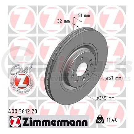 Zimmermann 400361220 Disc Brake Rotor