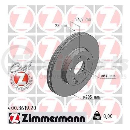 Zimmermann 400.3619.20 Disc Brake Rotor