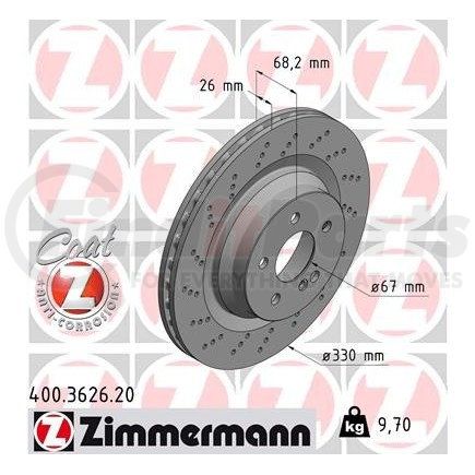 Zimmermann 400 3626 20 Disc Brake Rotor for MERCEDES BENZ