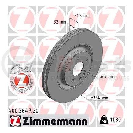 Zimmermann 400364720 Disc Brake Rotor