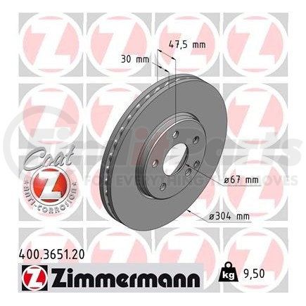 Zimmermann 400365120 Disc Brake Rotor