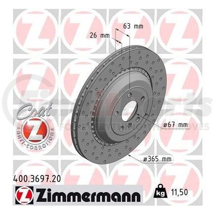 Zimmermann 400369720 Disc Brake Rotor