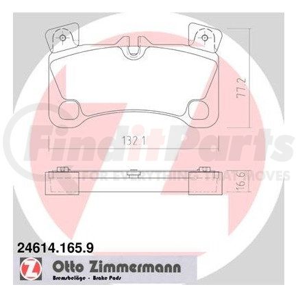 Zimmermann 24614 165 9 Disc Brake Pad for PORSCHE