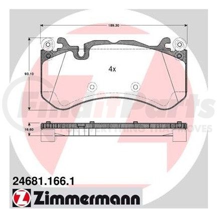 Zimmermann 246811661 Disc Brake Pad