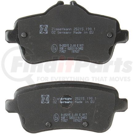 Zimmermann 25215 190 1 Disc Brake Pad for MERCEDES BENZ